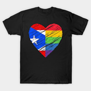 Lgbtq Puerto Rico Gay Pride Heart For Gay Lesbian Love Lgbt T-Shirt